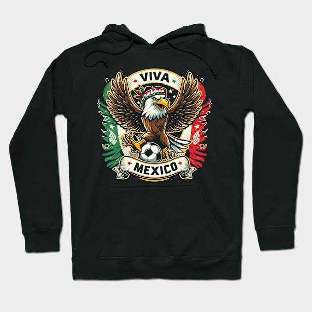 Viva Mexico Futbol Soccer Bald Eagle #1 T-Shirt Hoodie by Battlefoxx Living Earth